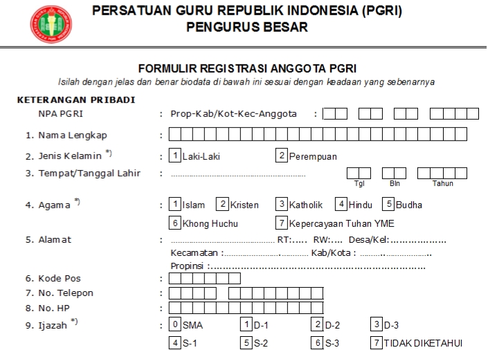 Pendaftaran PGRI Kulon Progo - Persatuan Guru Republik Indonesia Cabang Kulon Progo